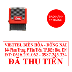 Con dấu đã thu tiền mẫu có tên đại chỉ &amp; điện thoại