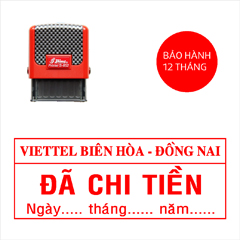 Khắc dấu đã chi tiền có tên công ty và ngày tháng năm