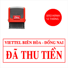 Khắc dấu đã thu tiền  mẫu Viettel có ngày tháng năm